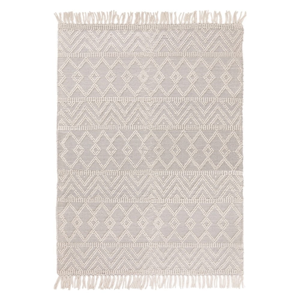 Világosszürke gyapjú szőnyeg 200x290 cm asra – asiatic carpets
