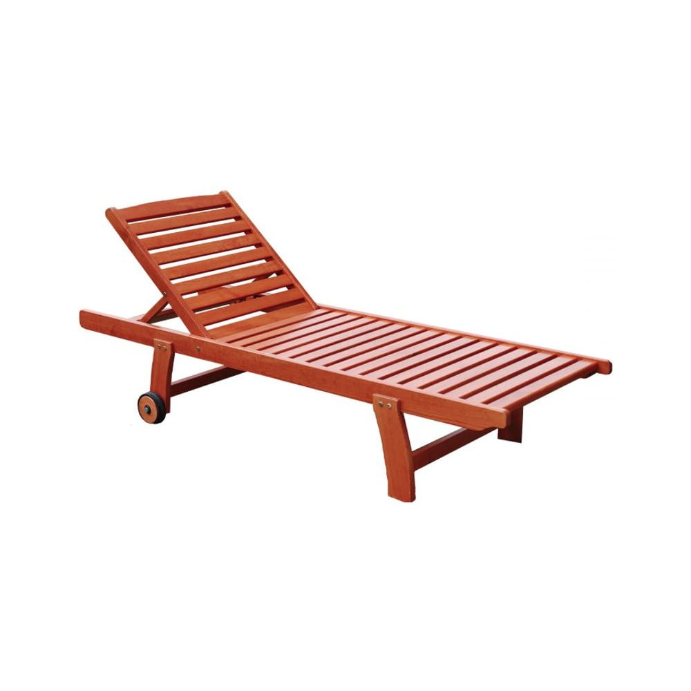Natúr színű tömörfa kerti napozóágy Luisa – Rojaplast