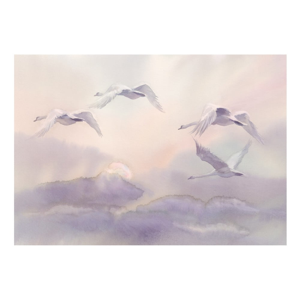 Flying Swans nagyméretű tapéta, 400 x 280 cm - Artgeist
