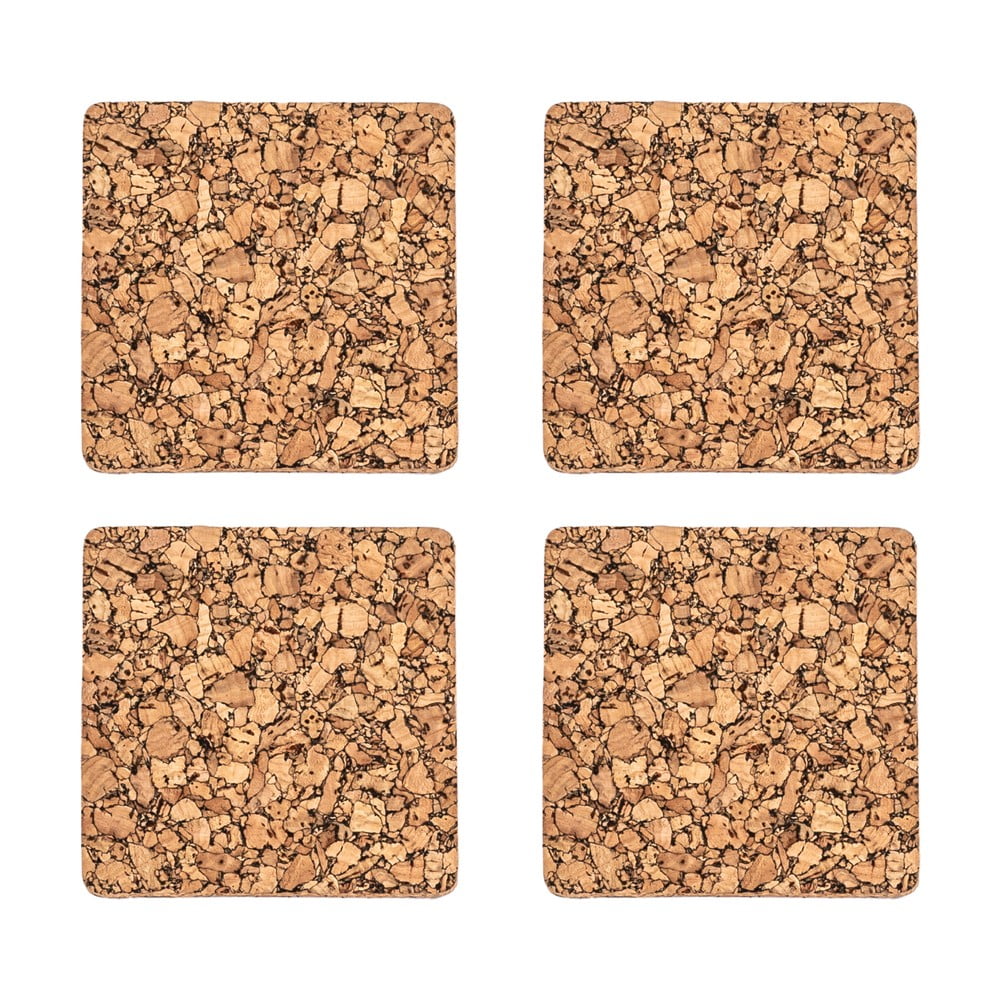 Natúr színű parafa poháralátét szett 4 db-os Querco – ZicZac