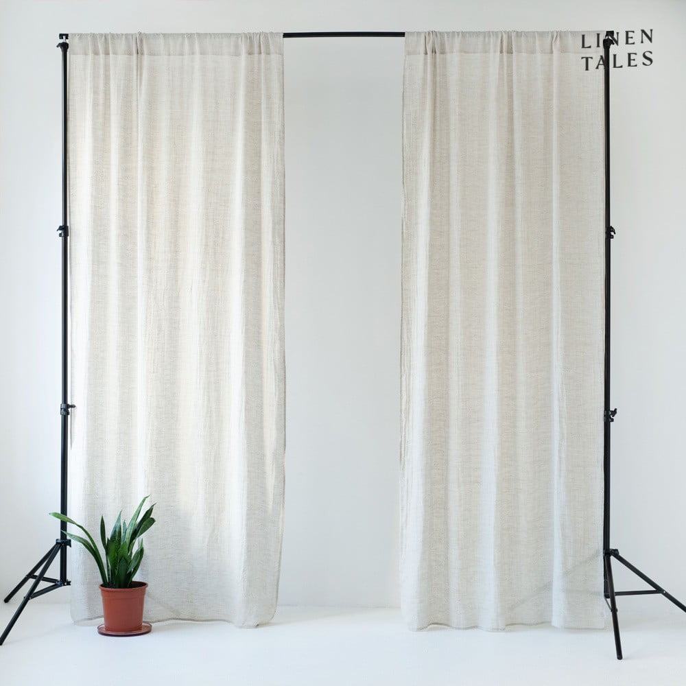 Krémszínű átlátszó függöny 130x300 cm Daytime – Linen Tales