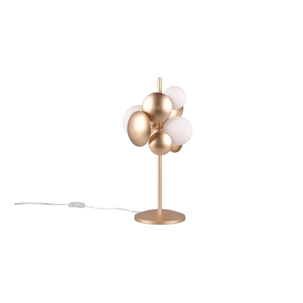 Fehér-aranyszínű asztali lámpa üveg búrával (magasság 50 cm) bubble – trio select