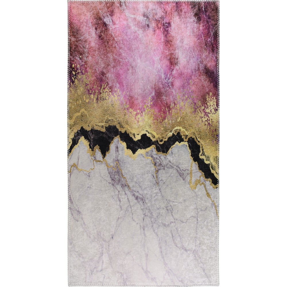 Fehér-rózsaszín mosható szőnyeg 80x150 cm – Vitaus