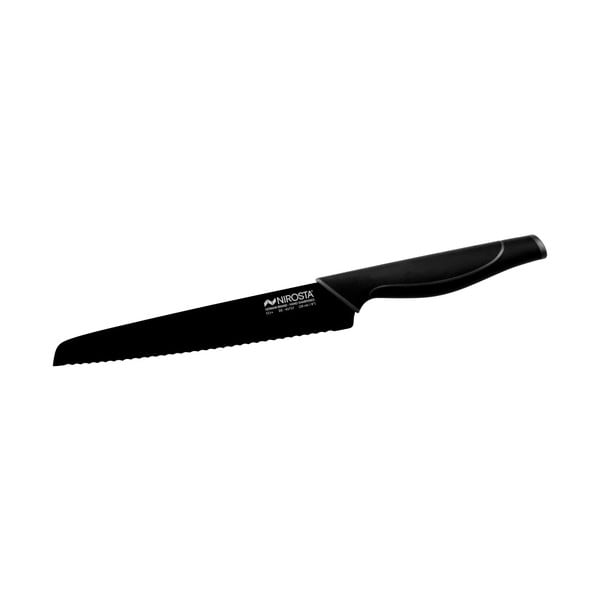 Wave fekete rozsdamentes acél kenyérvágó kés - Nirosta