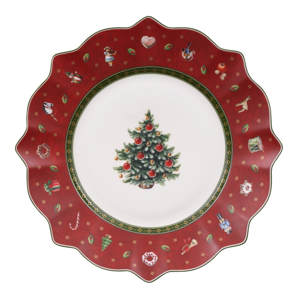 Desszerttányér, Villeroy & Boch, Toy's Delight Red, 24 cm, prémium porcelán