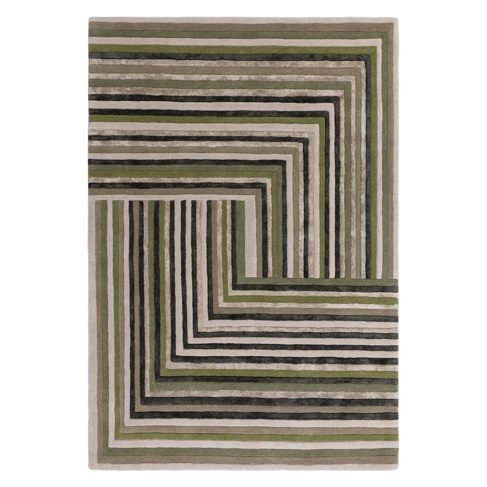 Zöld gyapjú szőnyeg 120x170 cm network forest – asiatic carpets