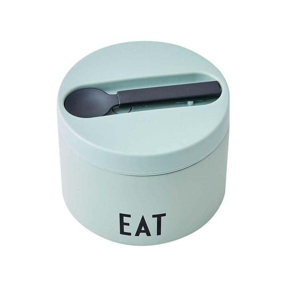 Eat zöld snack termodoboz kanállal, magasság 9 cm - Design Letters