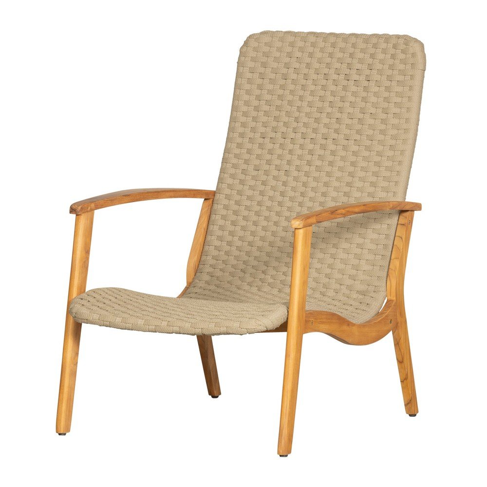 Bézs-natúr színű tömörfa kerti fotel Stony – Exotan