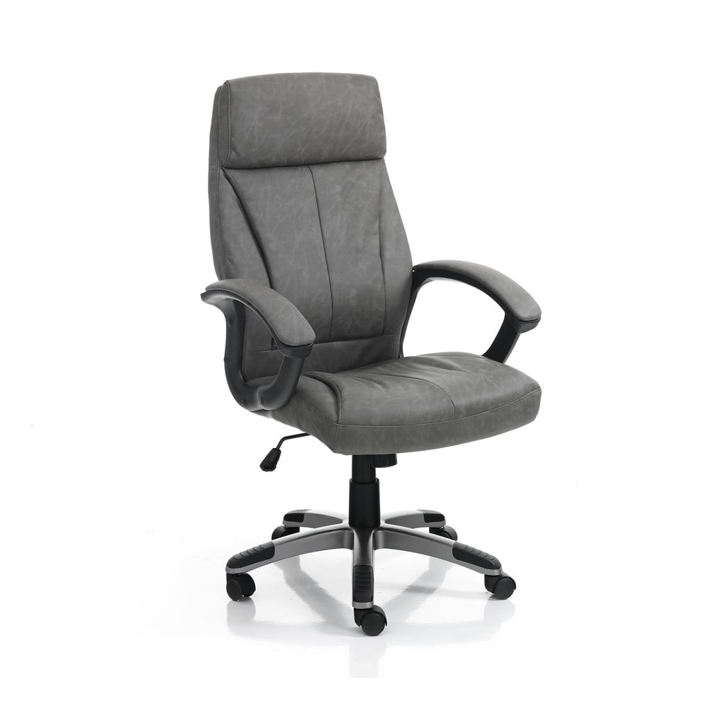 Sötétszürke bőrutánzat irodai szék Rye – Tomasucci