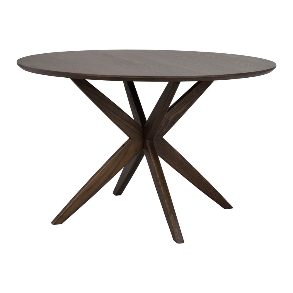 Kerek étkezőasztal tölgyfa dekoros asztallappal 120x120 cm calverton - rowico