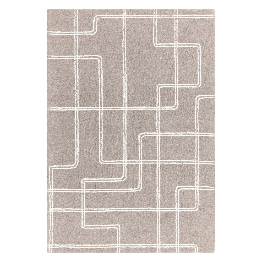 Világosszürke kézi szövésű gyapjú szőnyeg 200x300 cm ada – asiatic carpets