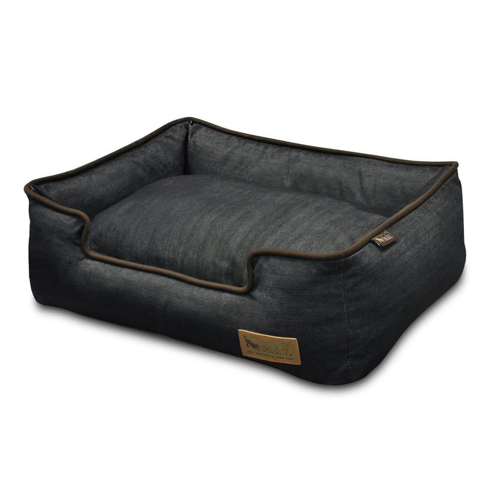 Sötétkék fekhely kutyáknak 100x75 cm Lounge Bed Denim Medieval Blue / Dark Chocolate L – P.L.A.Y.