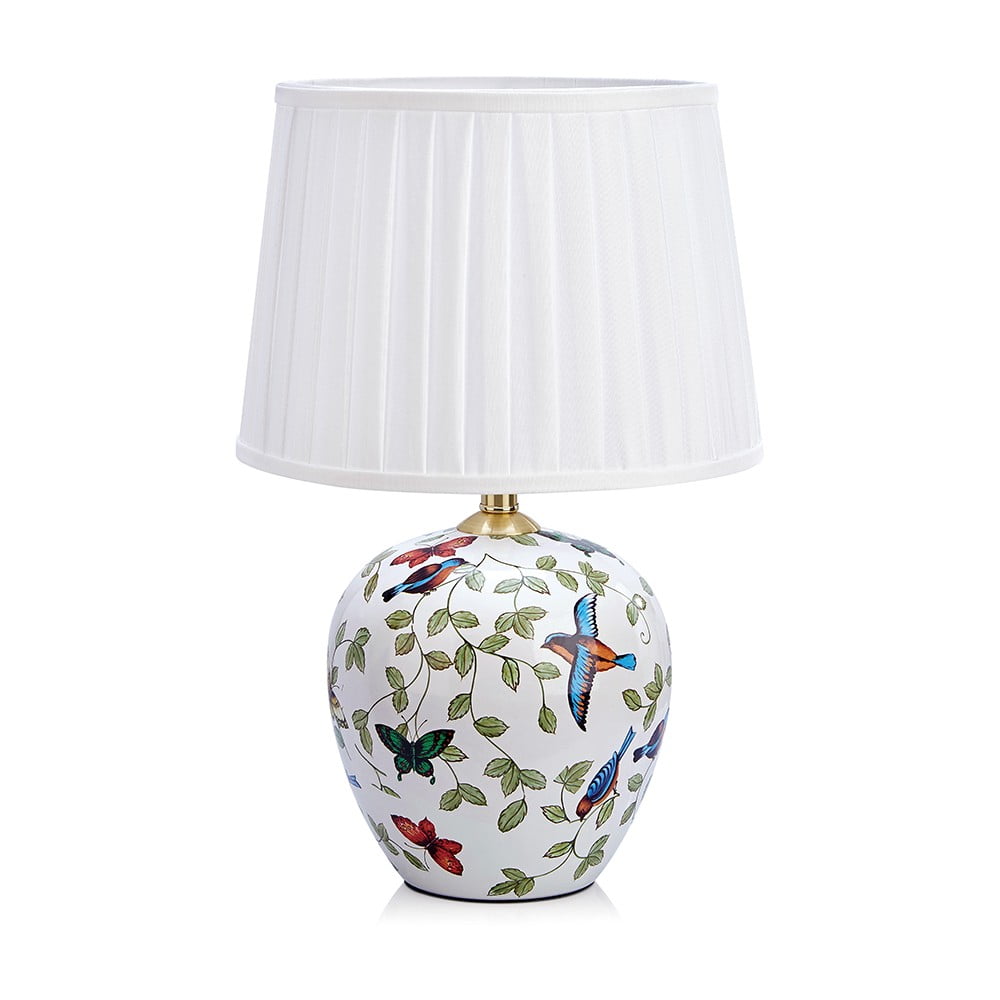 Fehér asztali lámpa textil búrával (magasság 48 cm) Mansion – Markslöjd
