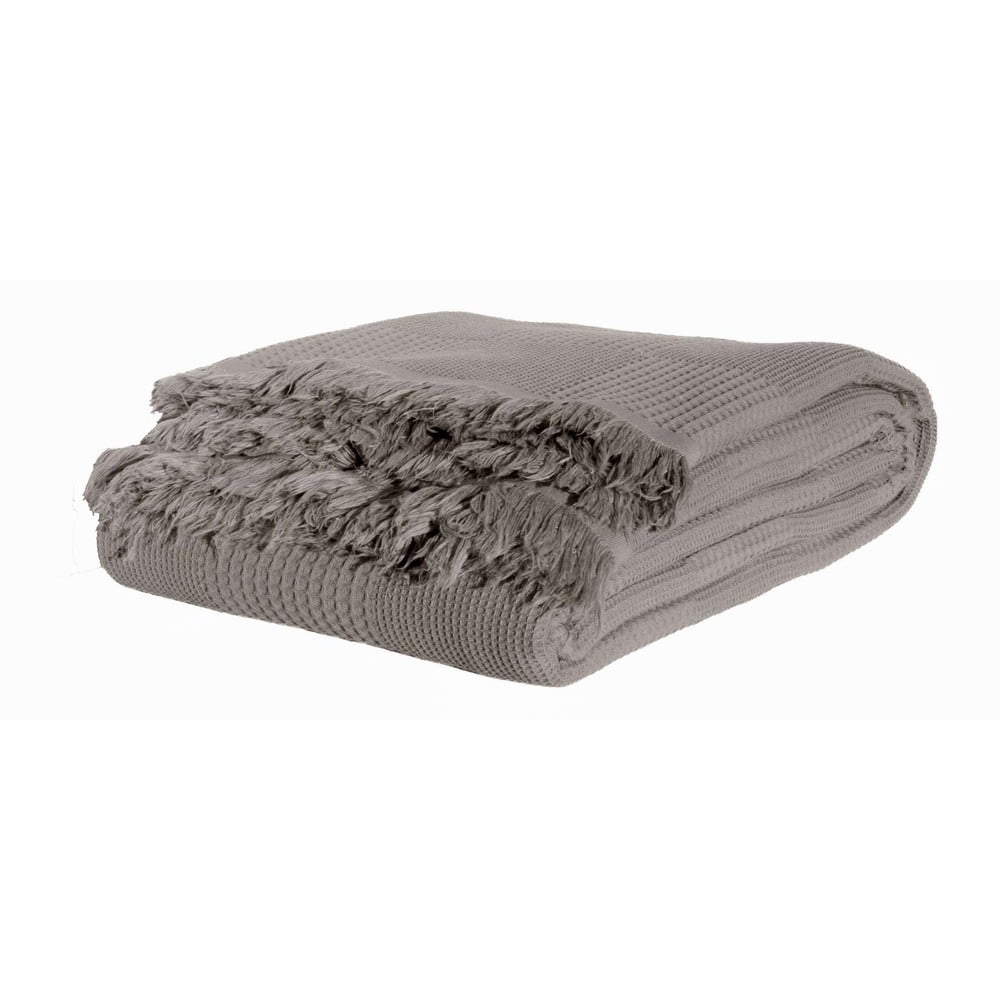 Szürke pamut ágytakaró 140x200 cm Russel – Mijolnir