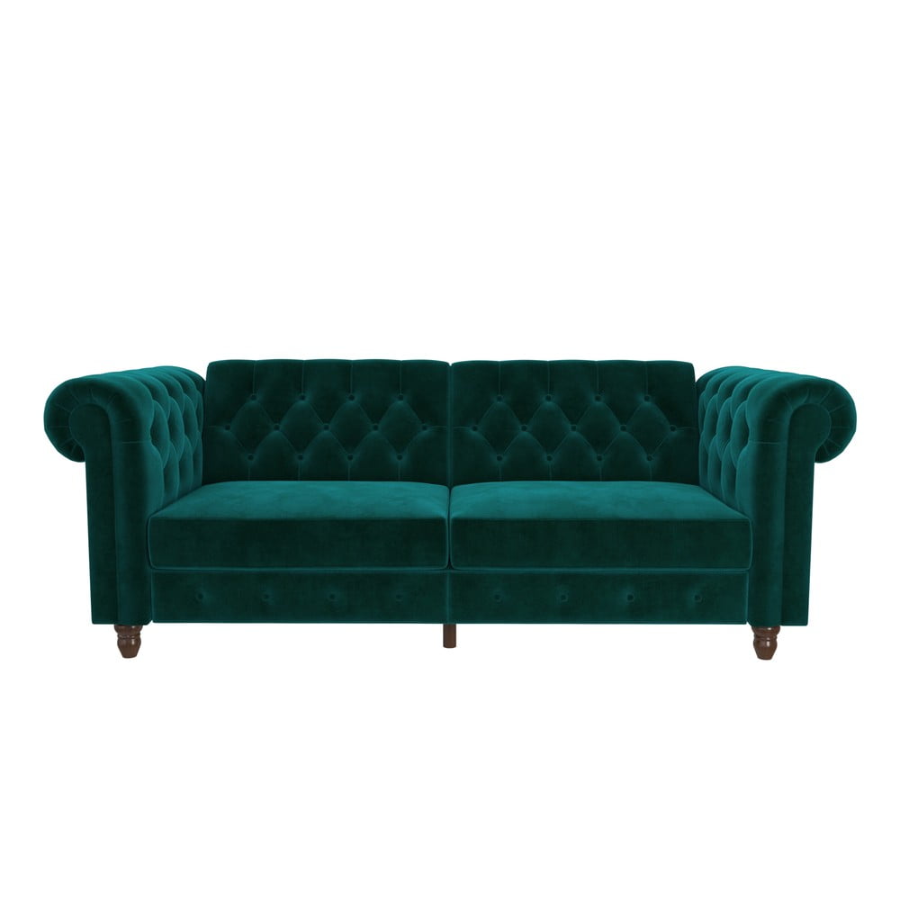 Felix zöld kinyitható bársony kanapé - støraa