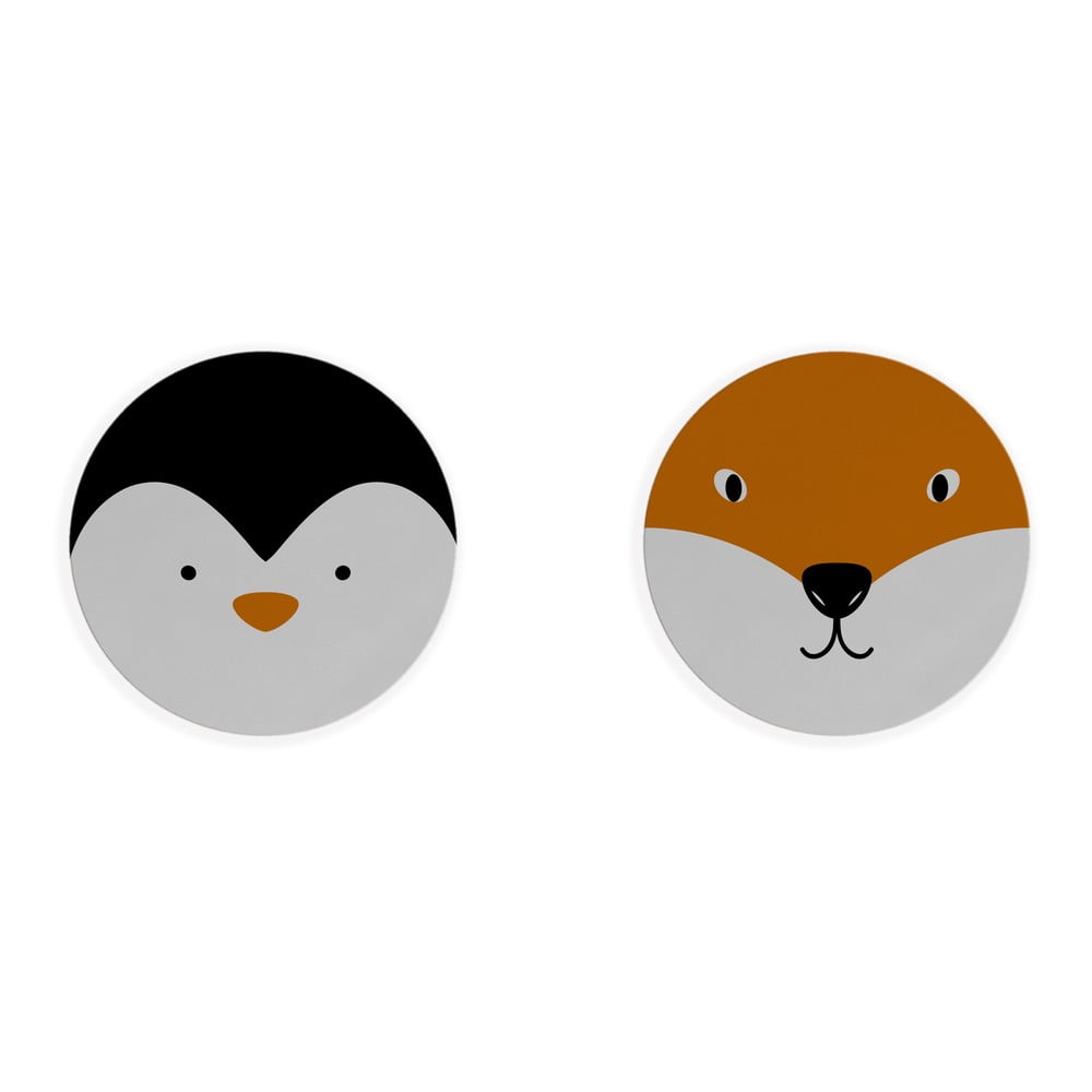 Fox & Penguin 2 db tányéralátét, ⌀ 32 cm - Madre Selva