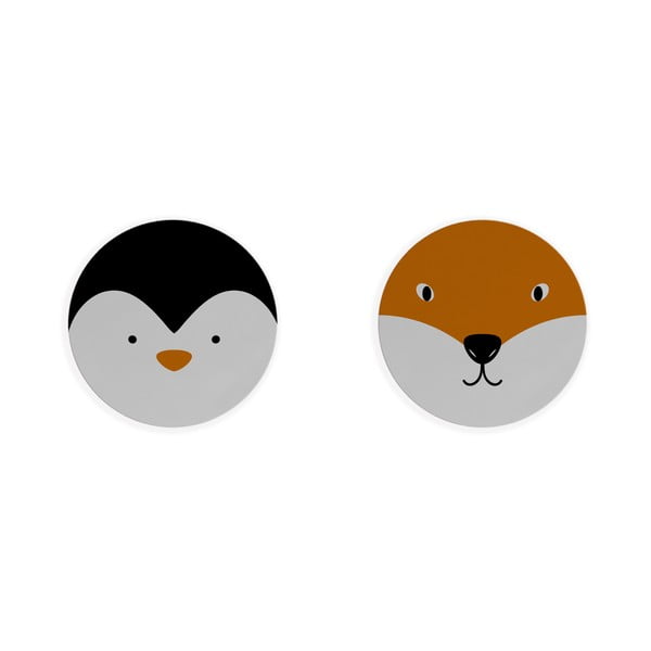 Fox & Penguin 2 db tányéralátét, ⌀ 32 cm - Madre Selva