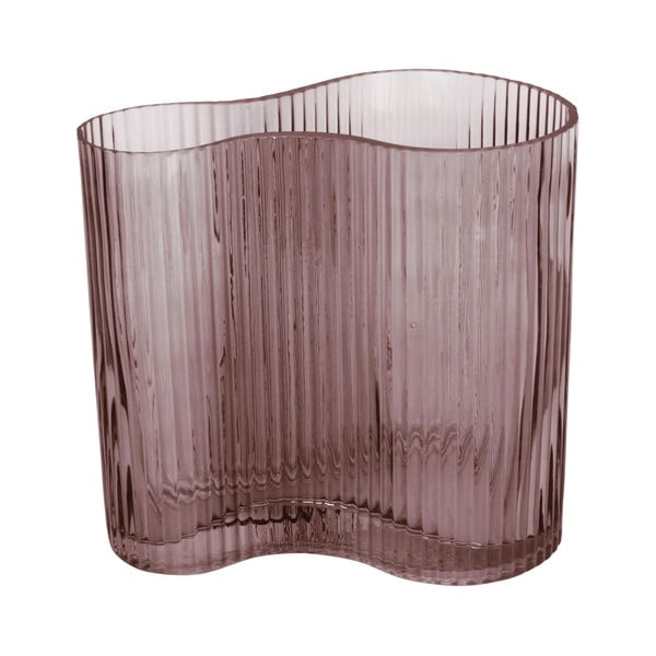 Wave barna üveg váza, magasság 18 cm - PT LIVING