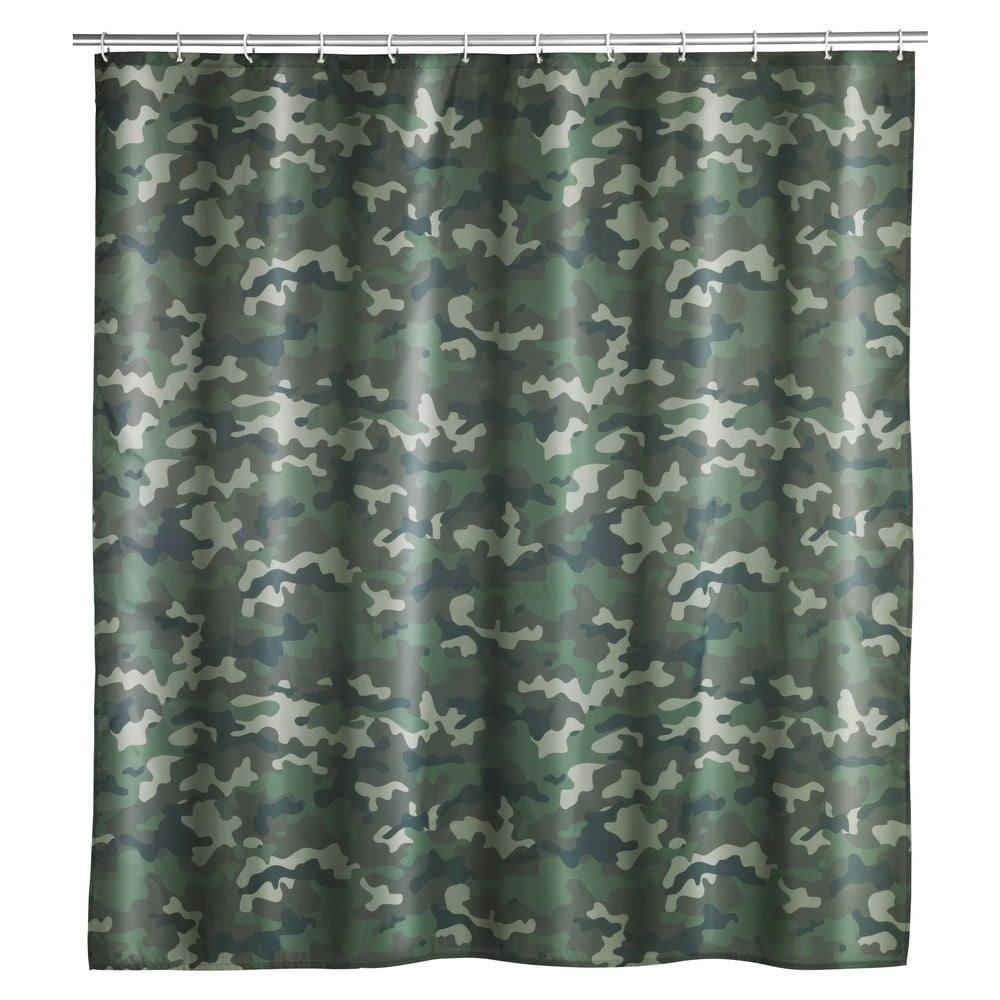 Camouflage mosható zuhanyfüggöny, 180 x 200 cm - Wenko