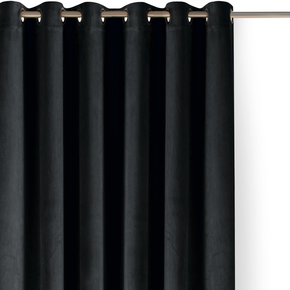 Fekete bársony dimout (részleges sötétítő) függöny 530x175 cm Velto – Filumi