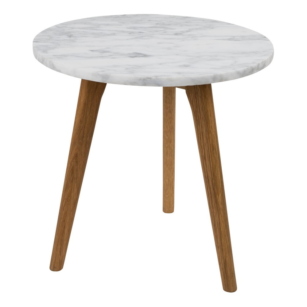 Zuiver tárolóasztal kőmintás asztallappal, ⌀ 40 cm - Zuiver