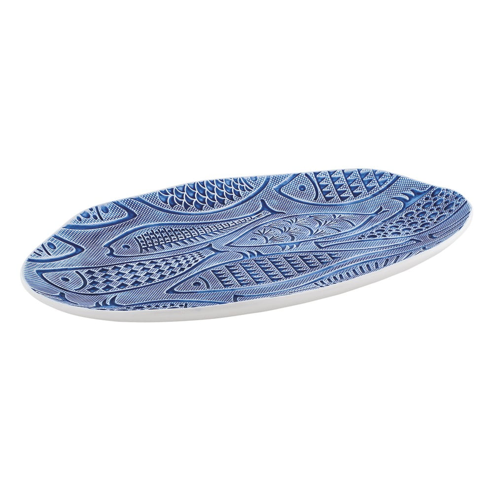 Maris kék porcelán tálaló tányér, 46,5 x 29 cm - Villa Altachiara