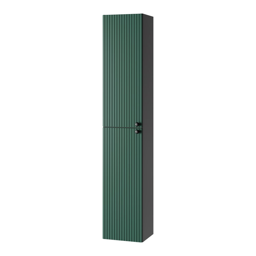 Zöld-antracitszürke magas fali fürdőszoba szekrény 30x160 cm Asti – STOLKAR
