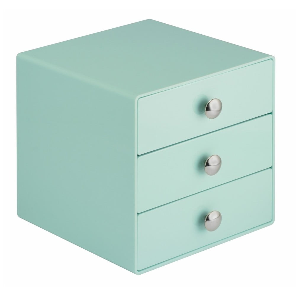Drawers mentazöld 3 fiókos tárolódoboz, magasság 16,5 cm - iDesign