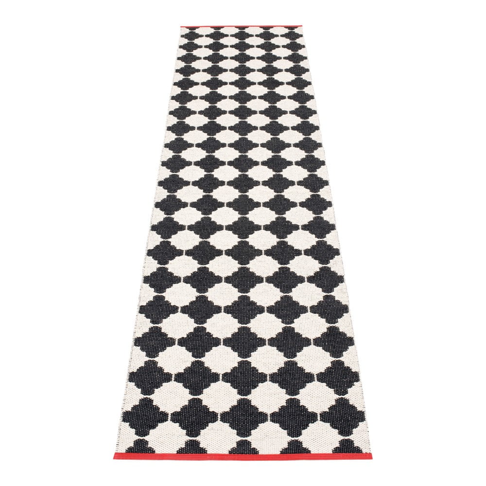 Fekete-fehér kültéri-beltéri futószőnyeg 70x300 cm Marre Black Coral – Pappelina