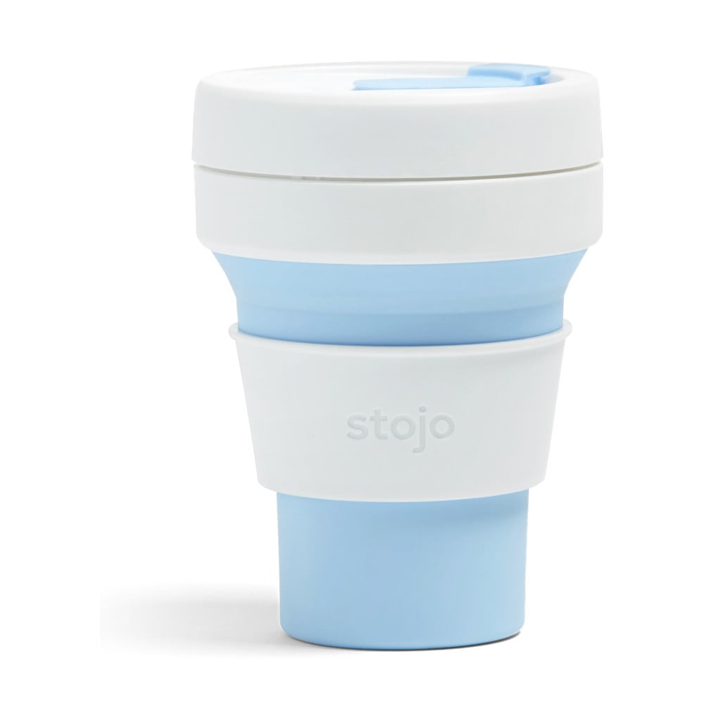 Pocket Cup Sky fehér-kék összecsukható utazópohár, 355 ml - Stojo