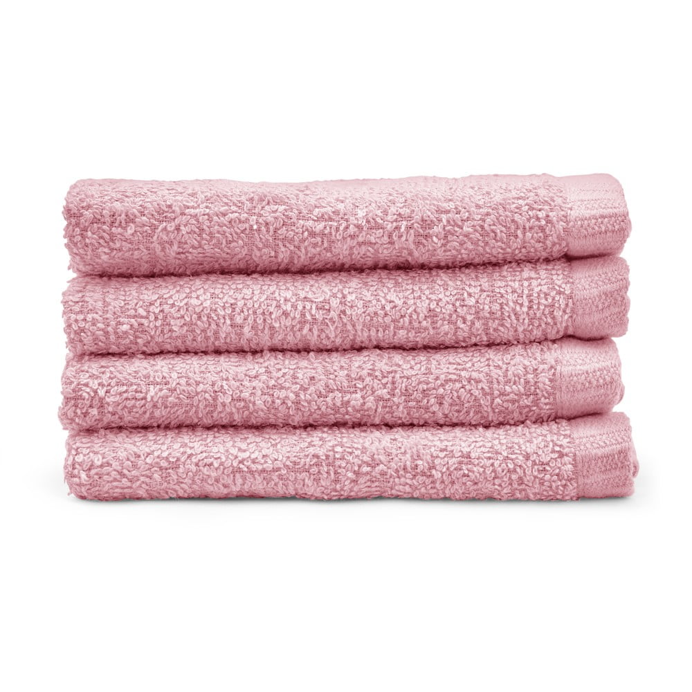 Rózsaszín gyorsan száradó pamut törölköző szett 4 db-os 30x30 cm Quick Dry – Catherine Lansfield