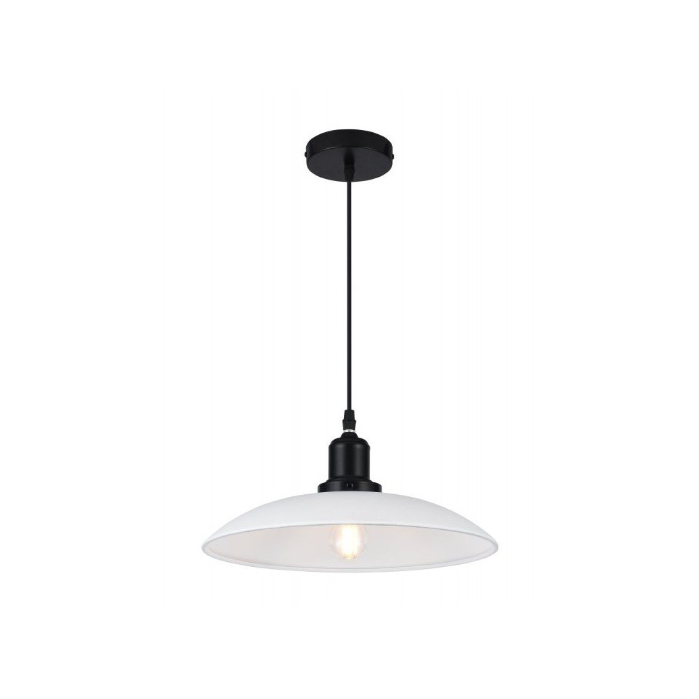 Fehér-fekete függőlámpa fém búrával Horizon – GTV