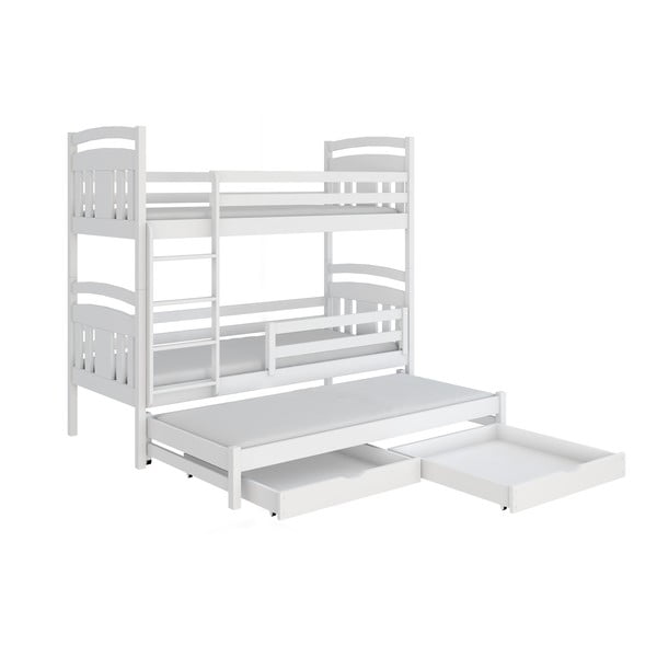 Fehér emeletes ágy tárolóval 80x160 cm Igor - Lano Meble