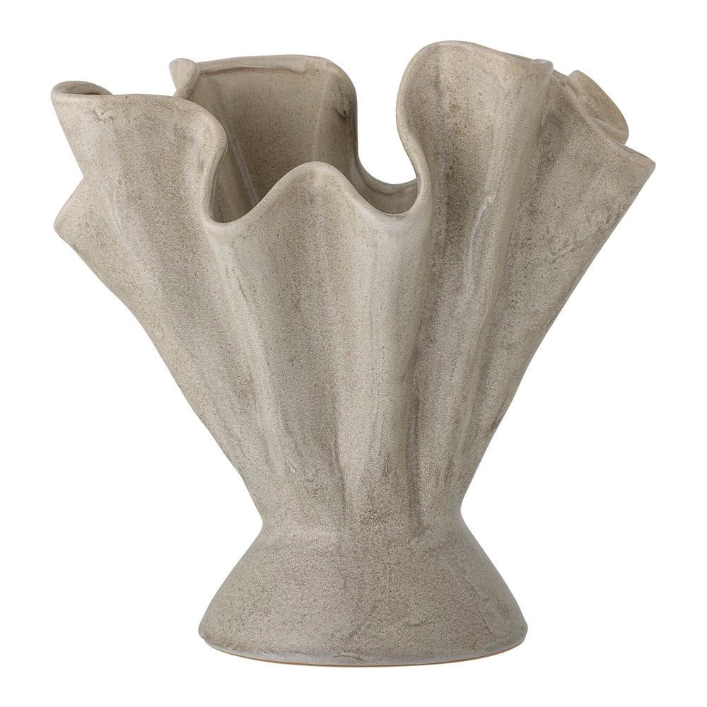Bézs agyagkerámia kézzel készített váza Plier – Bloomingville