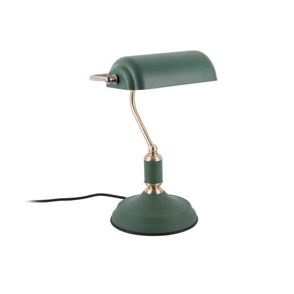 Bank zöld asztali lámpa aranyszínű részletekkel - Leitmotiv