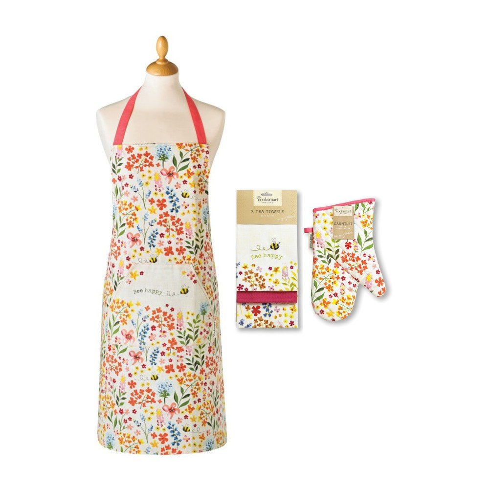 Konyharuha, kötény és edényfogó szett 5 db-os Bee Happy – Cooksmart ®
