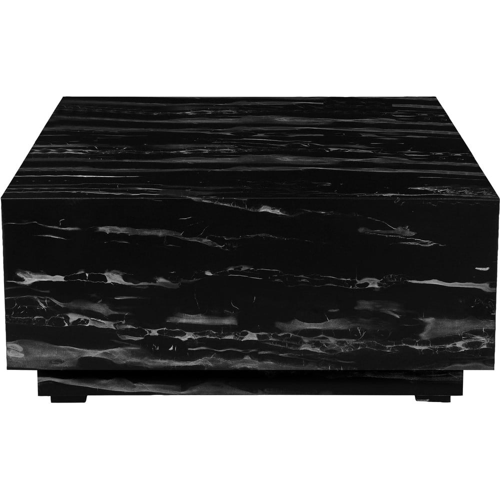 Fekete dohányzóasztal márvány dekorral 100x100 cm vito - støraa
