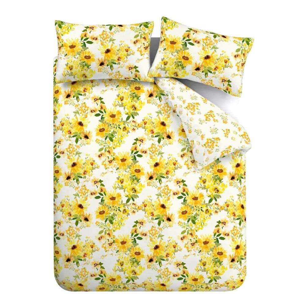 Sárga kétszemélyes ágyneműhuzat 200x200 cm Sunflowers – Catherine Lansfield