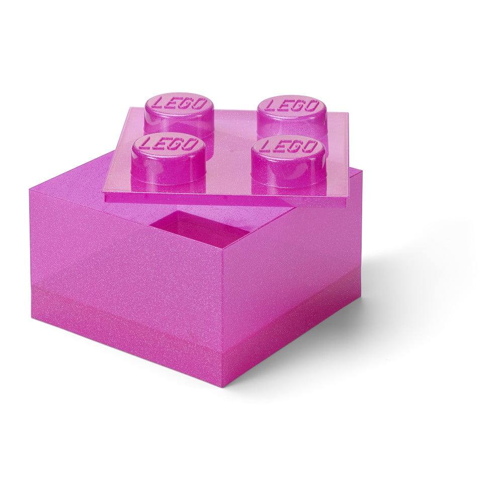 Rózsaszín műanyag gyerek tárolódoboz 25x25x18 cm – LEGO®