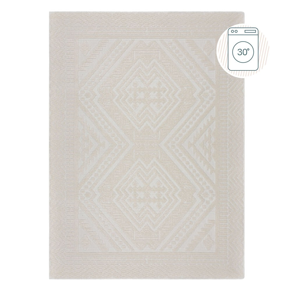 Krémszínű mosható zsenília szőnyeg 160x240 cm jaipur – flair rugs