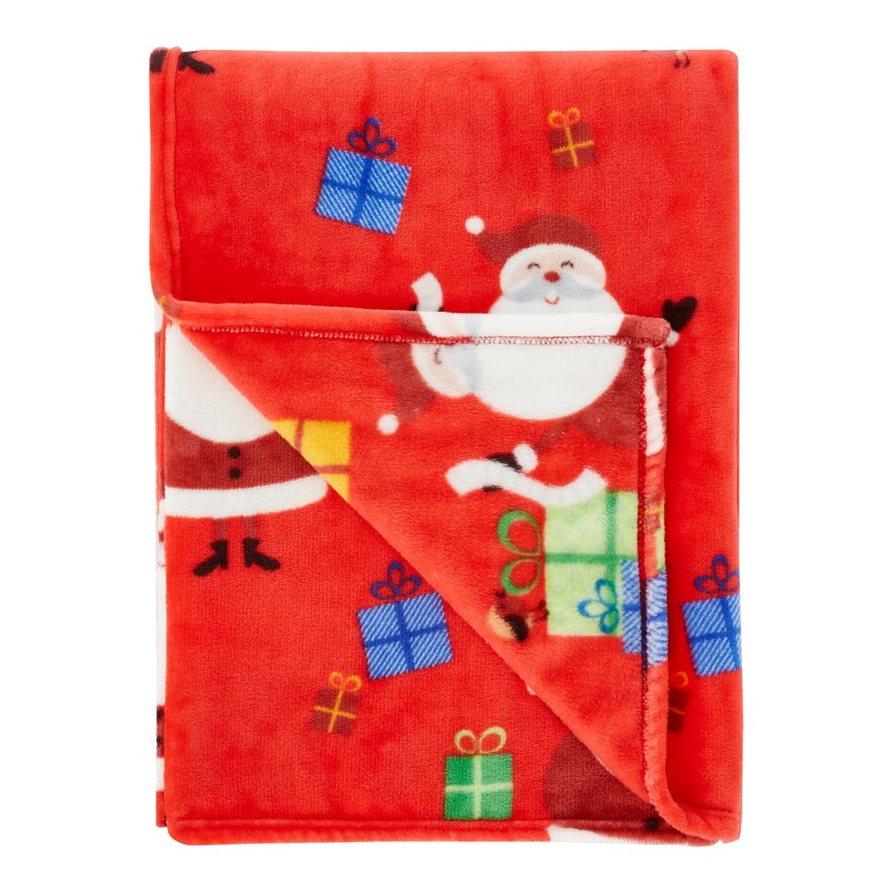 Piros gyerektakaró 170x130 cm Santa's Christmas Presents - Catherine Lansfield