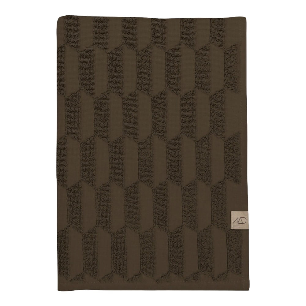 Sötétbarna pamut törölköző szett 2 db-os 35x55 cm Geo – Mette Ditmer Denmark