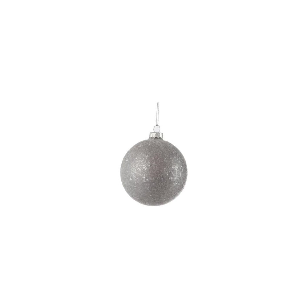 Bauble 6 db-os ezüstszínű üveg karácsonyfadísz szett, ø 8 cm - J-Line