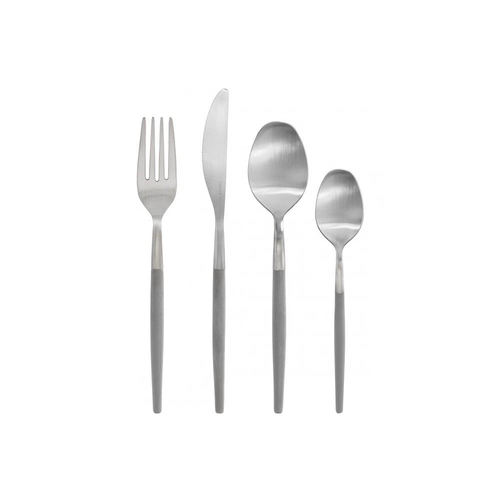 Világosszürke-ezüstszínű rozsdamentes acél evőeszköz készlet 16 db-os Maxime – Blomus