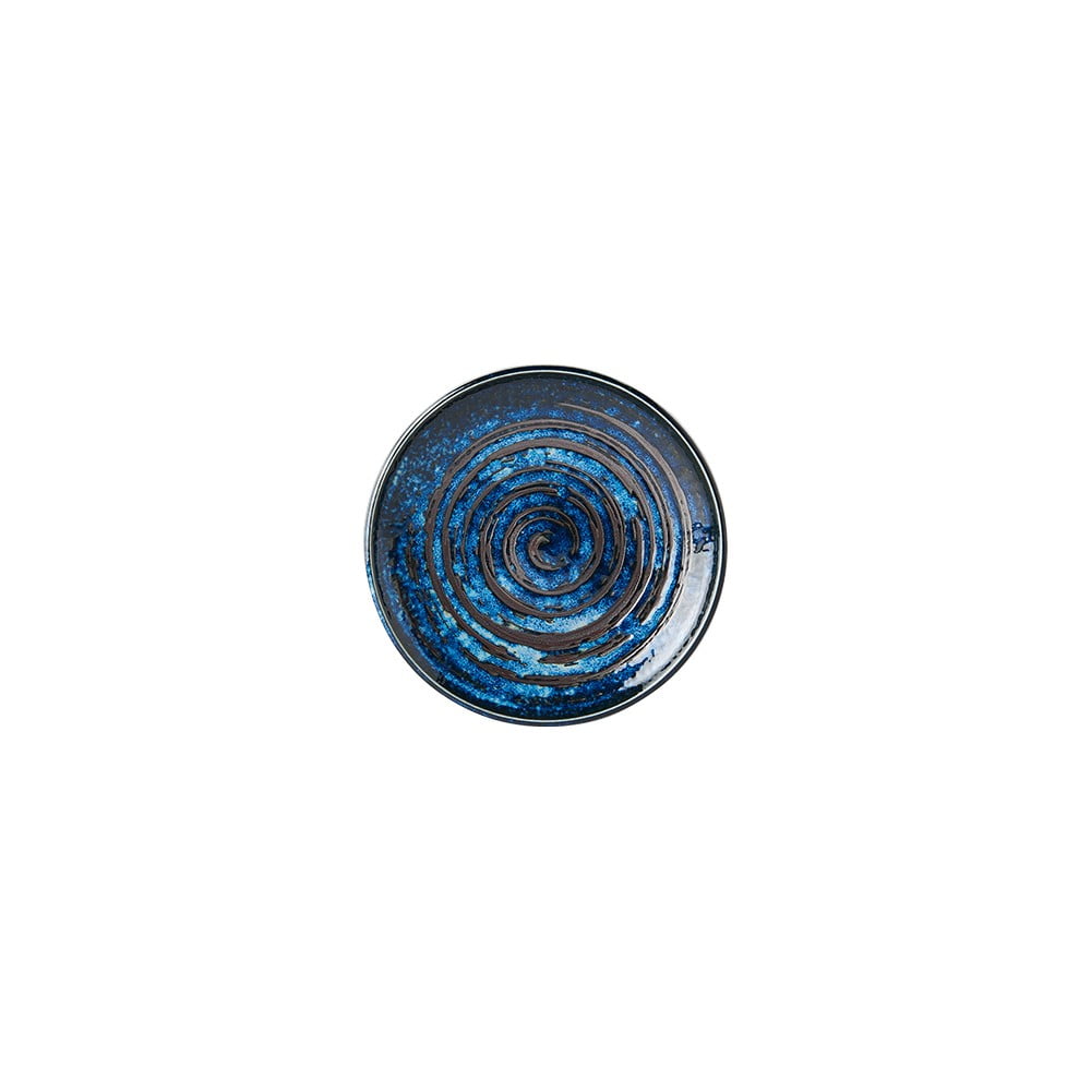 Copper Swirl kék kerámia tányér, ø 17 cm - MIJ