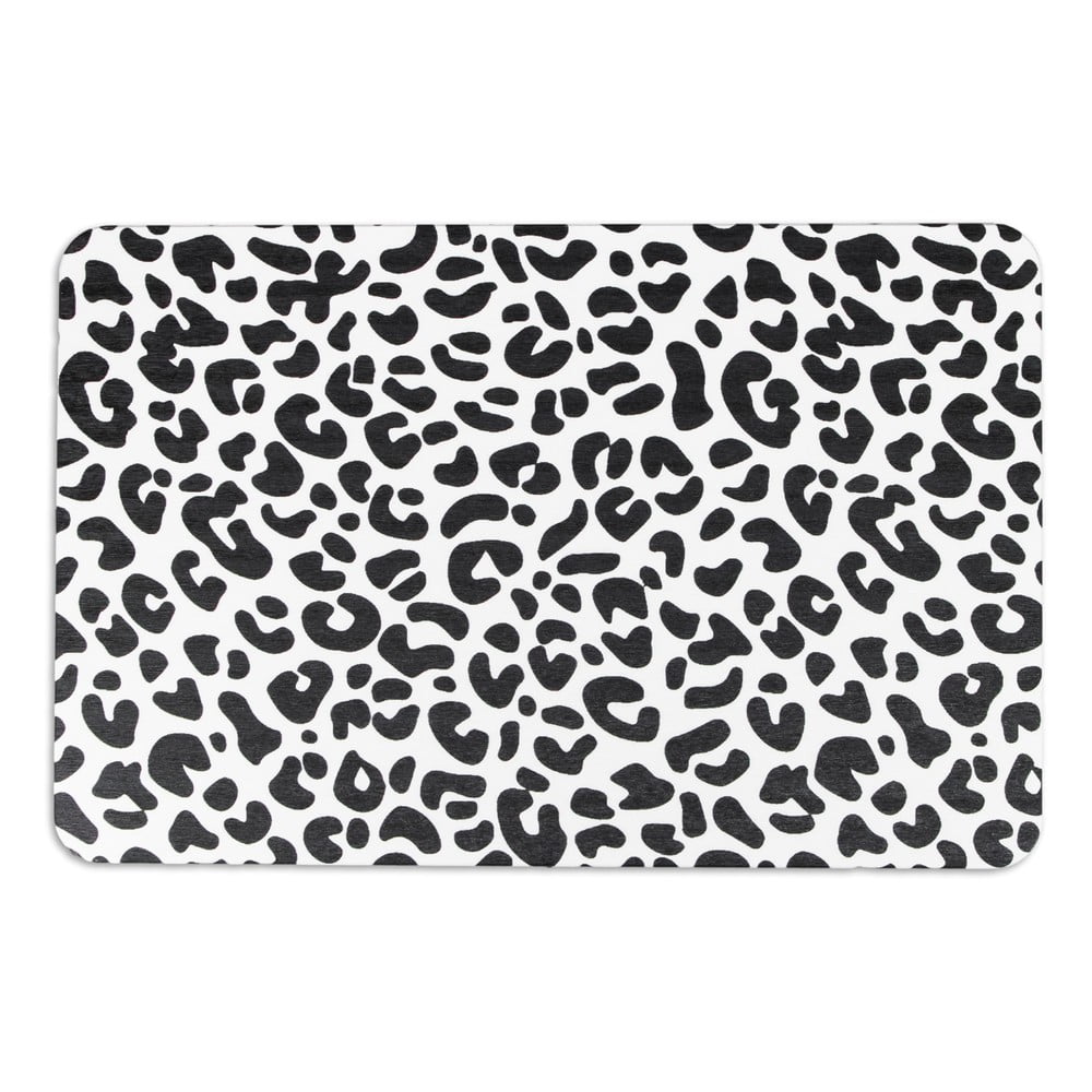 Fekete-fehér fürdőszobai kilépő 39x60 cm Leopard – Artsy Doormats