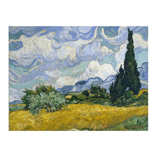 Búzamező ciprusokkal, 60 x 45 cm - Vincent van Gogh másolat