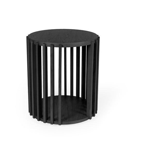 Drum fekete tárolóasztal, ø 53 cm - Woodman
