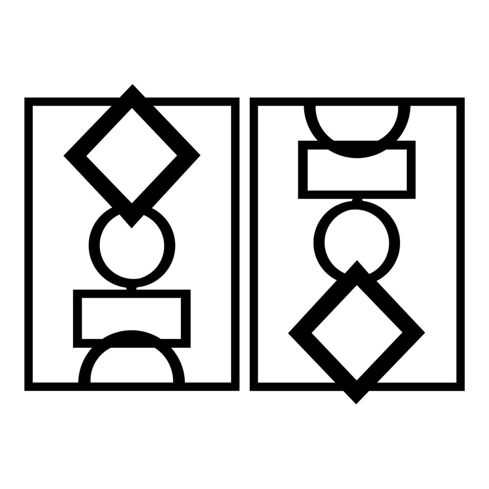 Fém fali dekoráció készlet 2 db-os 42x57 cm – Wallity