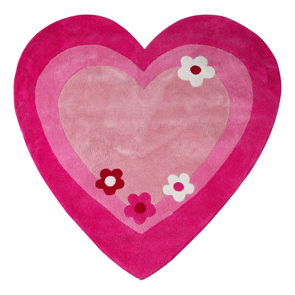 Rózsaszín gyerek szőnyeg 100x100 cm love heart – premier housewares